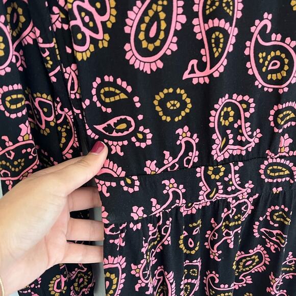 Boden Evelyn Jersey Midi Dress Azalea Paisley Womens Size 10 Long - Picture 5 of 11